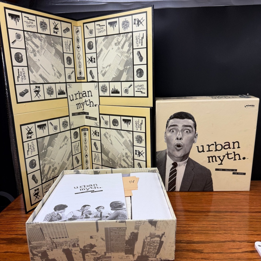 Rumba Games Urban Myth Board Game, Trivia Fact or Fiction 2002 Vintage Complete